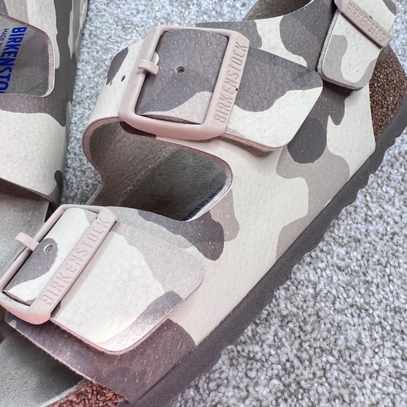 Birkenstock Milano Desert Soil Gray Taupe Camo Birko-Flor Sandals 39 8-8.5 - Picture 2 of 5